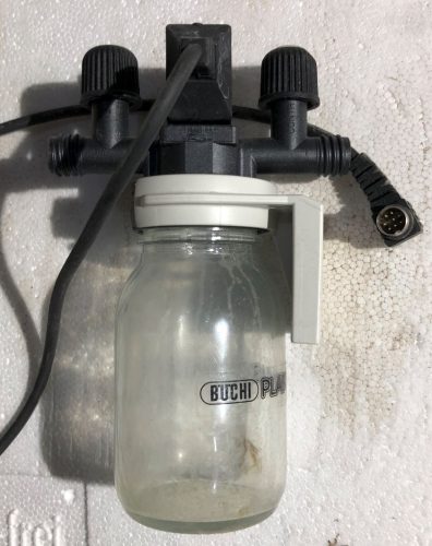 Büchi Woulff’sche Flasche komplett mit Halterung und Ventil